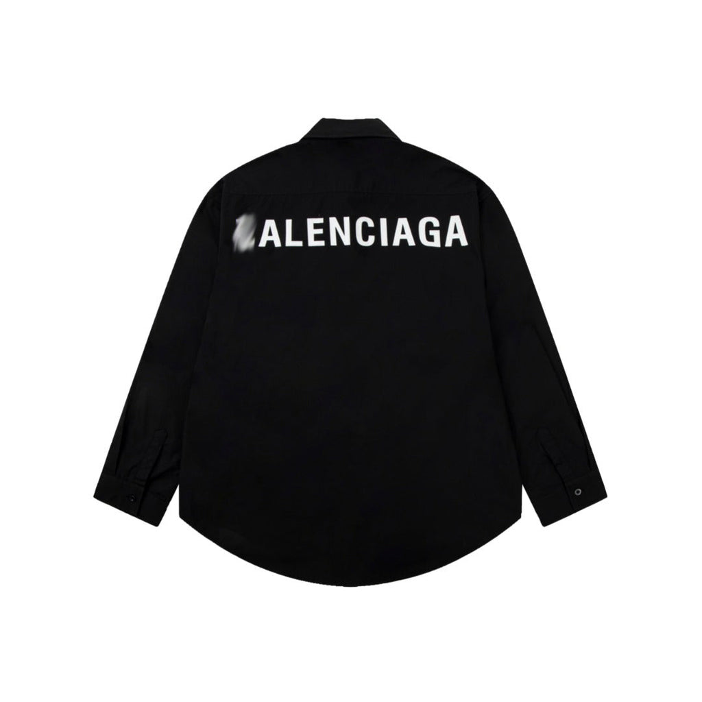 Exclusive 2025SS New Lettering LOGO Shirt — Black — Size XS — Back View