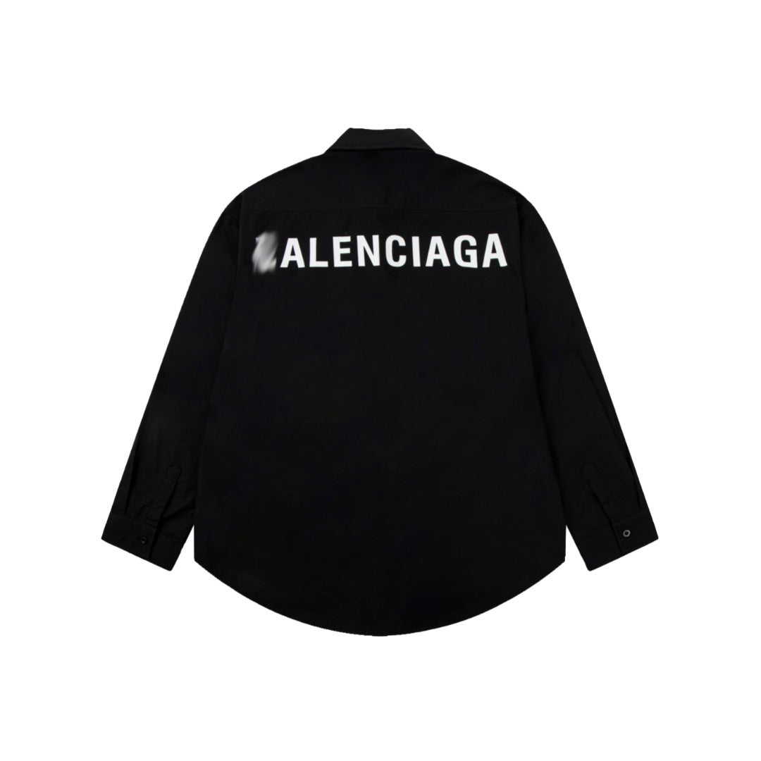 Exclusive 2025SS New Lettering LOGO Shirt — Black — Size XS — Back View
