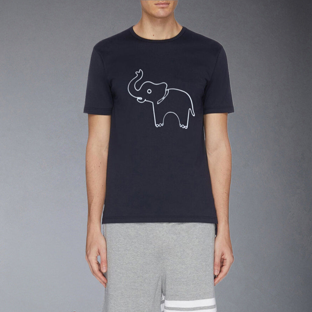Exclusive Thom Browne Elephant print T-shirt — White — Size 0/S — Front View
