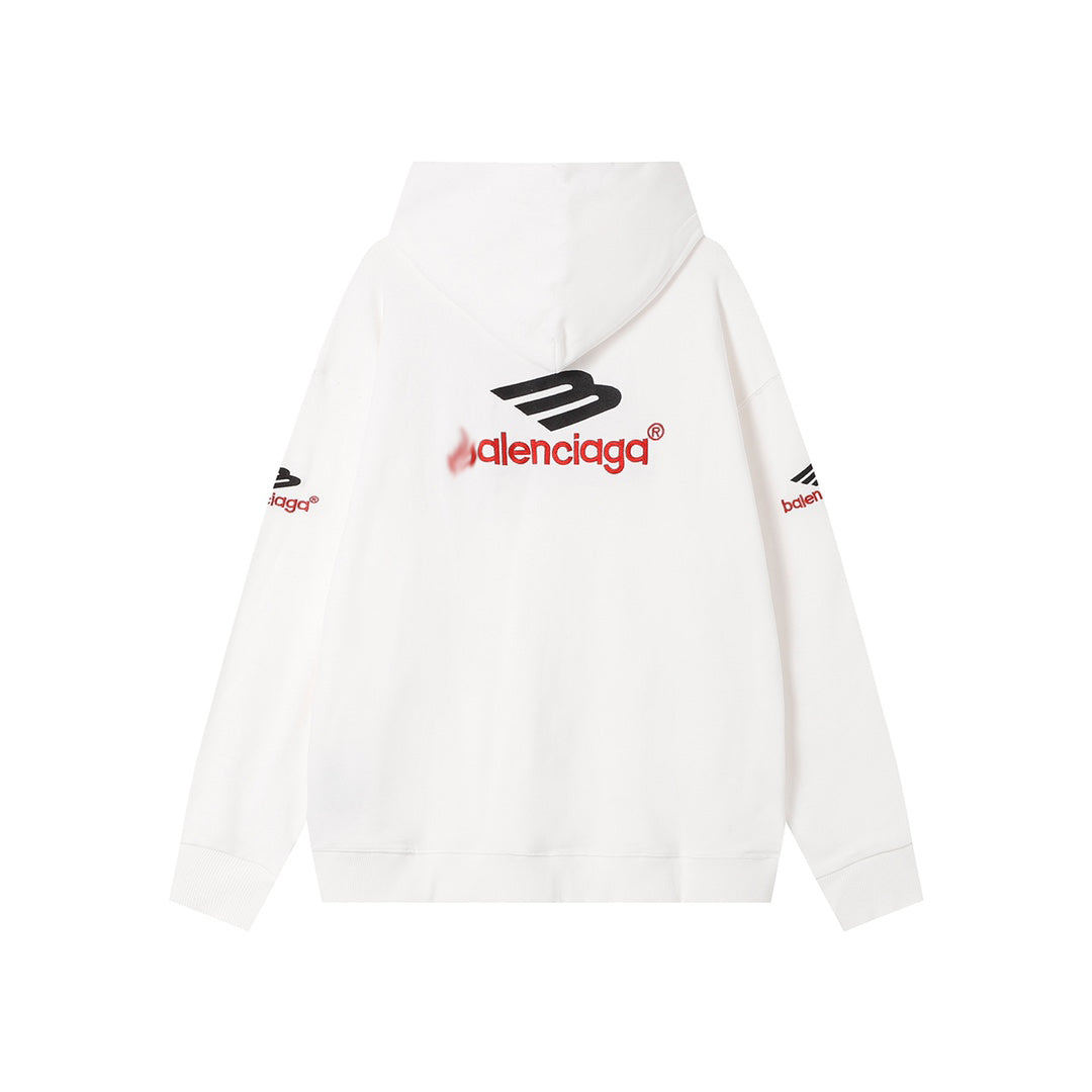 Exclusive Balenciaga Couples Gradient Hoodie — White — Size S — Top View
