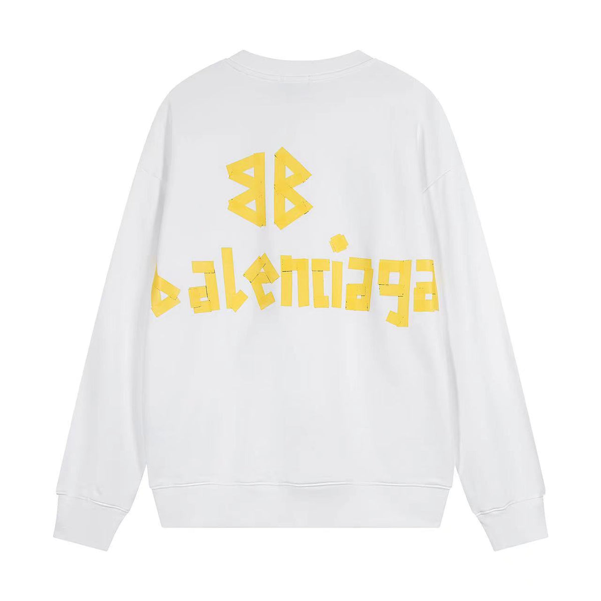 Exclusive Balenciaga Men's Crew Neck Hoodie — White — Size M — Back View