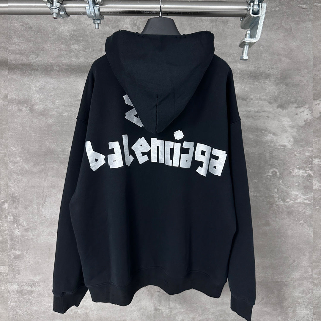 Exclusive Balenciaga  Couples Loose Fit Hoodie — XS — Side View
