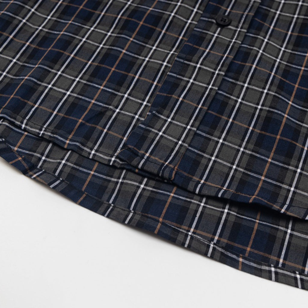 Exclusive 2025SS Plaid Long-Sleeve Shirt — S — Top View