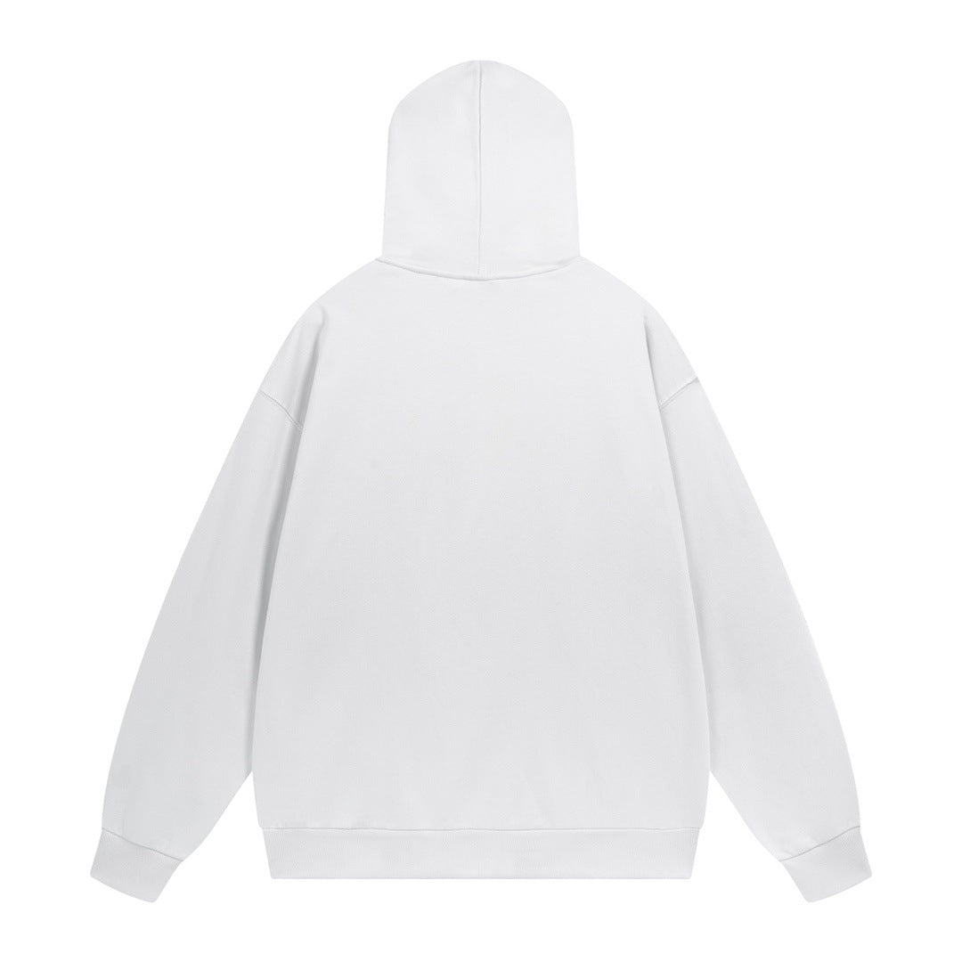 Exclusive Balenciaga Print Couples Hoodie — White — Size XS — Top View
