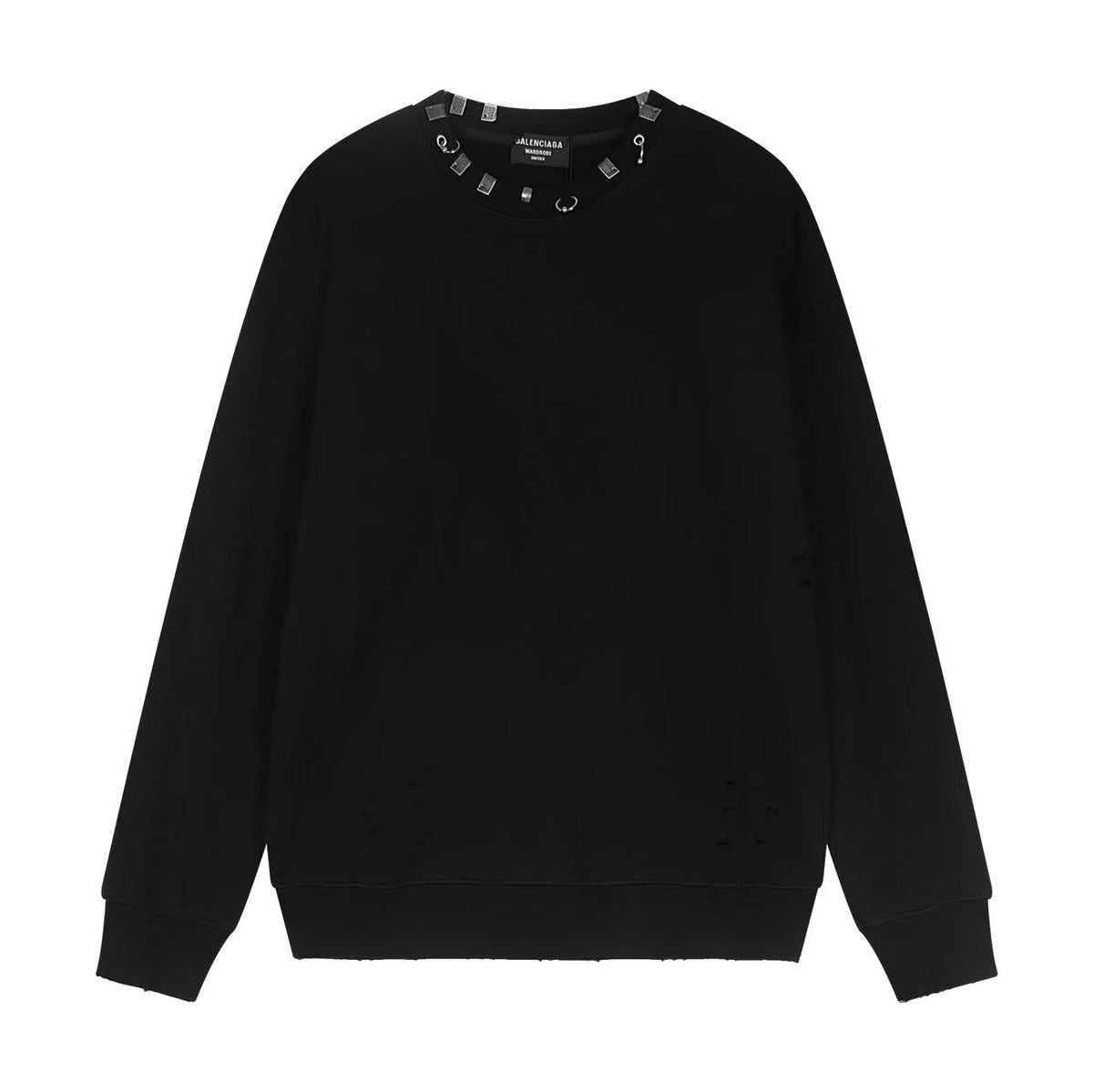 Exclusive Balenciaga  Couples Crew Neck Hoodie — White — Size M — Top View