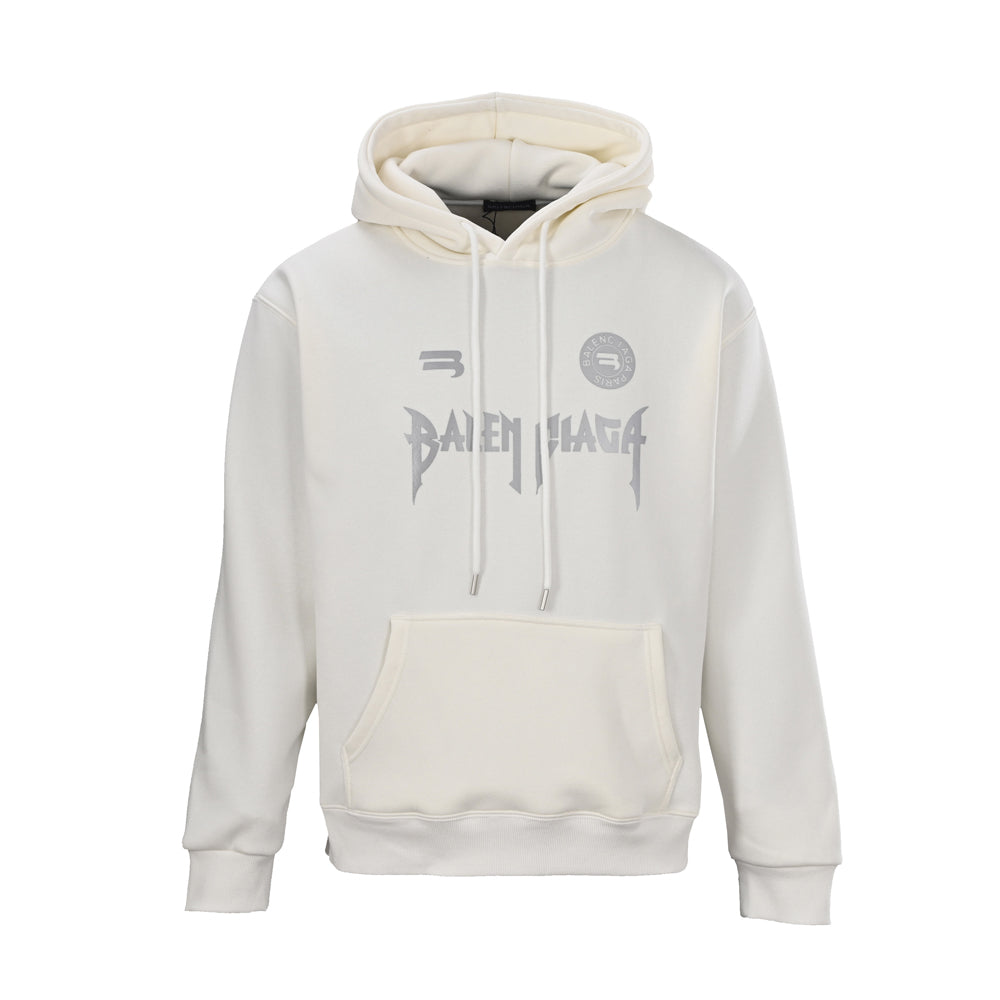 Exclusive Balenciaga Glow-in-The-Bark Logo Hoodie — White — Size S — Top View