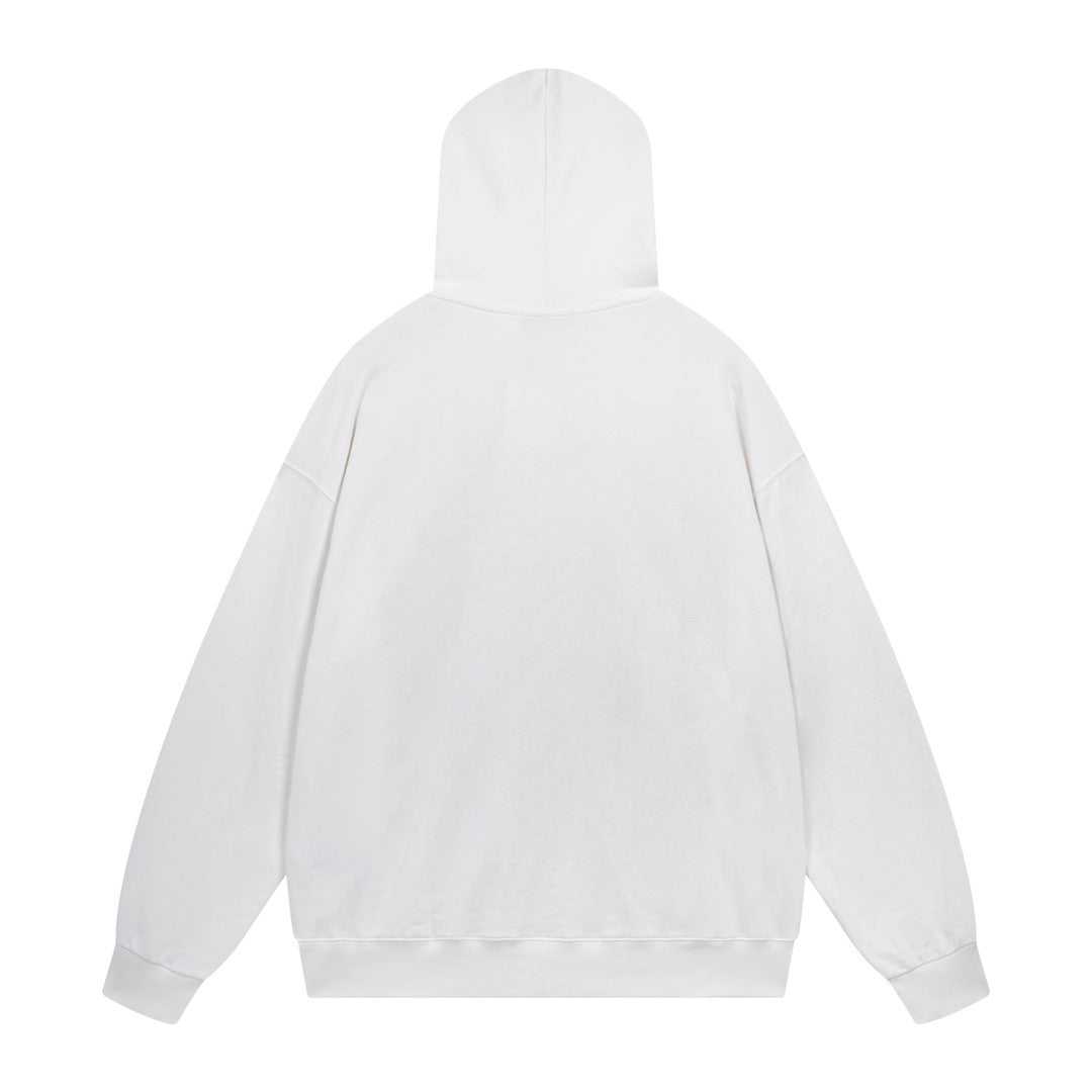 Exclusive Balenciaga Couples Print Hoodie — White — Size XS — Top View