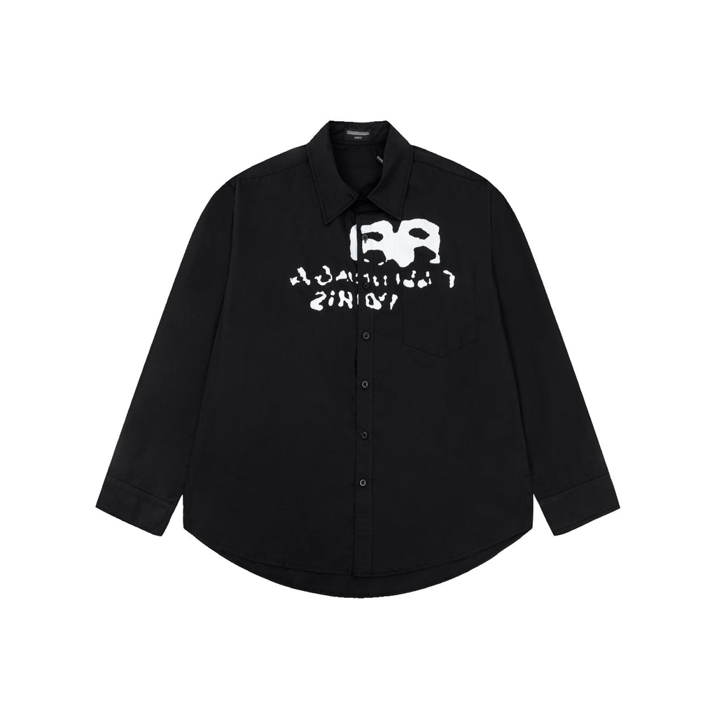 Exclusive 2025SS New Graffiti Shirt — Black — Size XS — Top View
