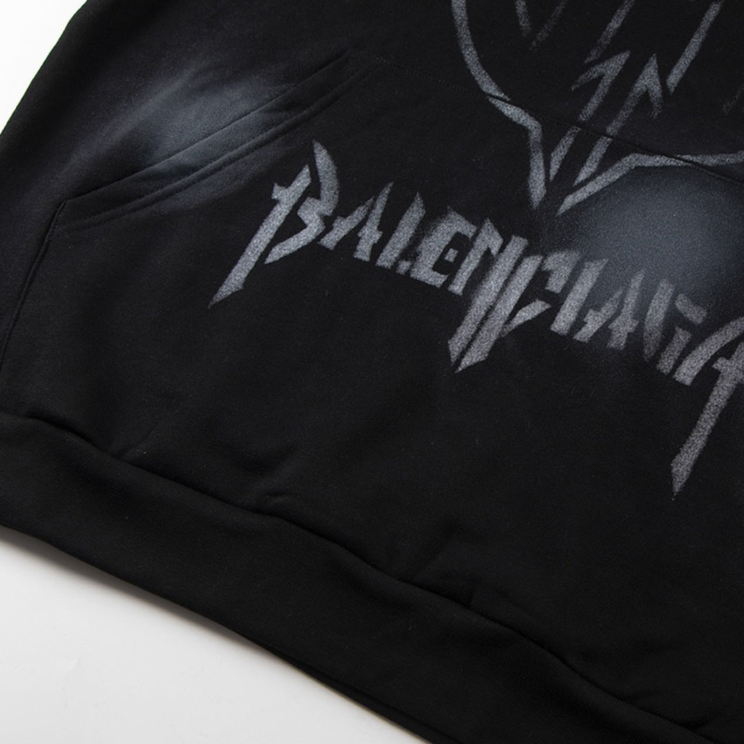 Exclusive Balenciaga  Distressed Couples Hoodie — XS — Top View