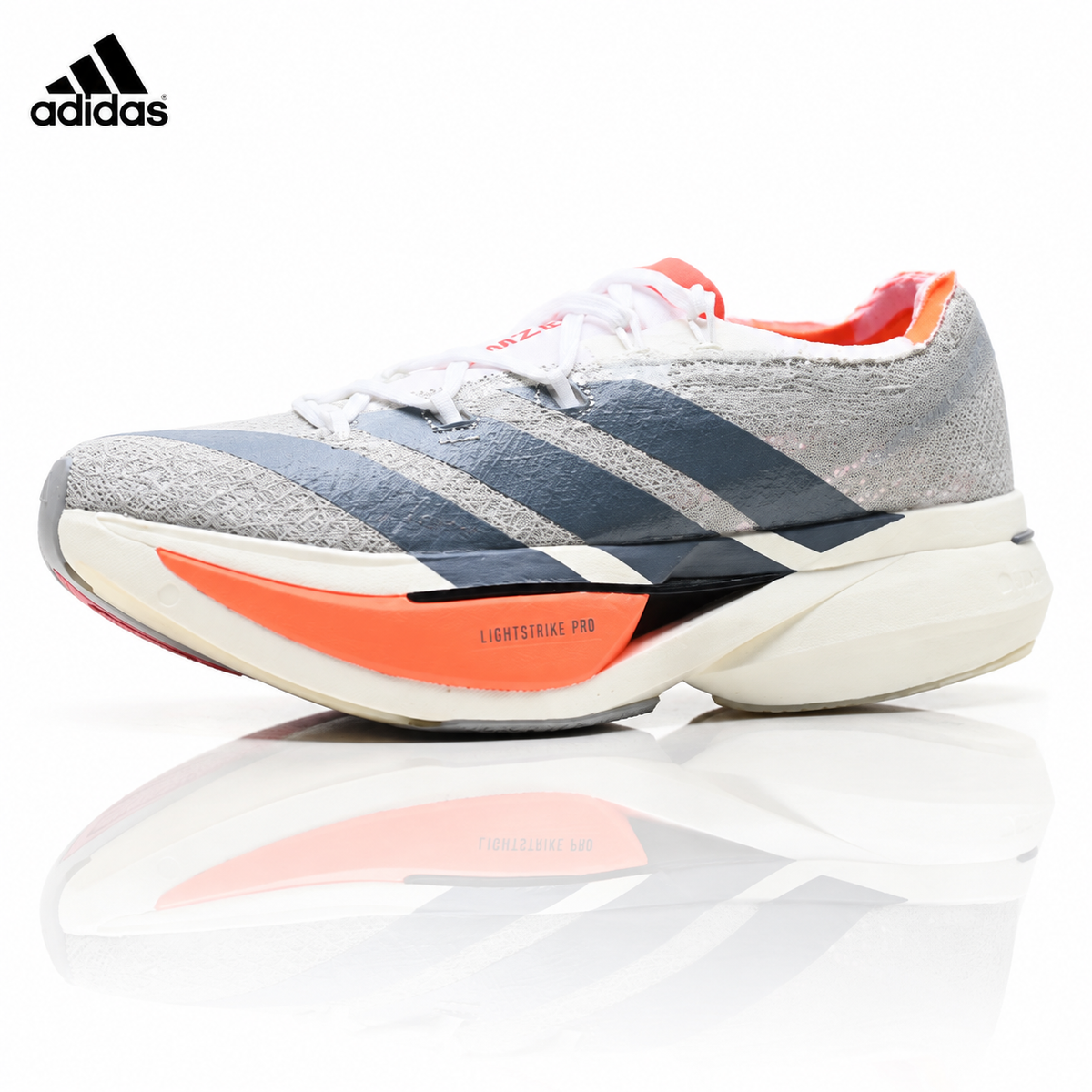 Exclusive Adidas K81801850 Men's Running Shoes — Grey/Coral — Size EU 40 / US M7 / W8.5 / 25CM — Front View