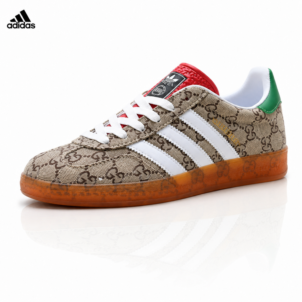 Exclusive Adidas Originals Samba GG Monogram Brown Sneakers — EU 36 / US M4 / W5.5 / 23CM — Front View