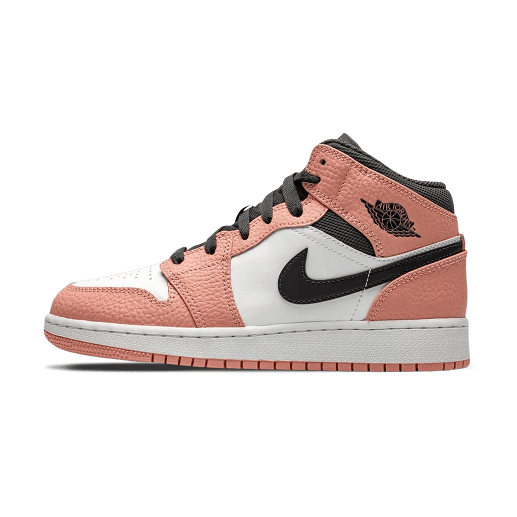 Exclusive Air Jordan 1 Mid GS 'Pink Quartz' — 2 UK | 34 EU — Front View
