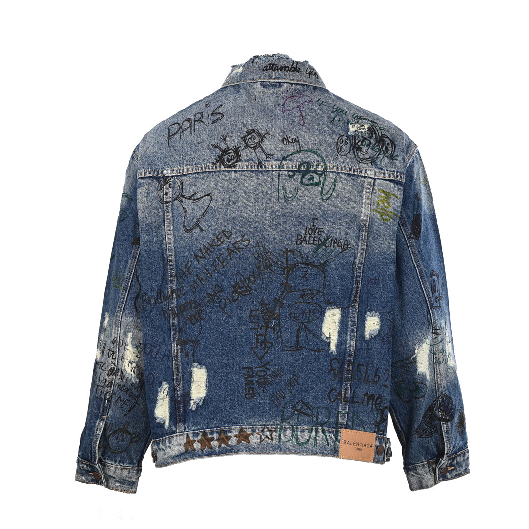 Exclusive Balenciaga 2026SS Men's Baseball Jacket — Blue — Size S — Detail View