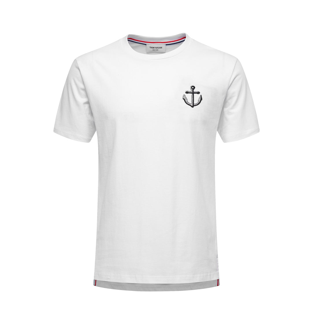Exclusive Thom Browne  Anchor embroidery T-shirt — Blue — Size 0/S — Back View