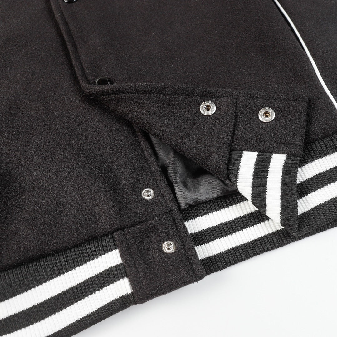 Exclusive Balenciaga Men's Thickened Baseball Jacket — M — Detail View