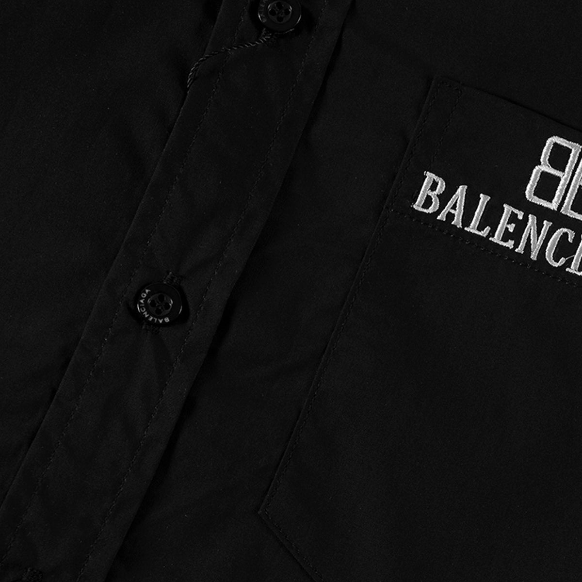 Exclusive 2025SS Lettering LOGO Shirt — Black — Size XS — Detail View