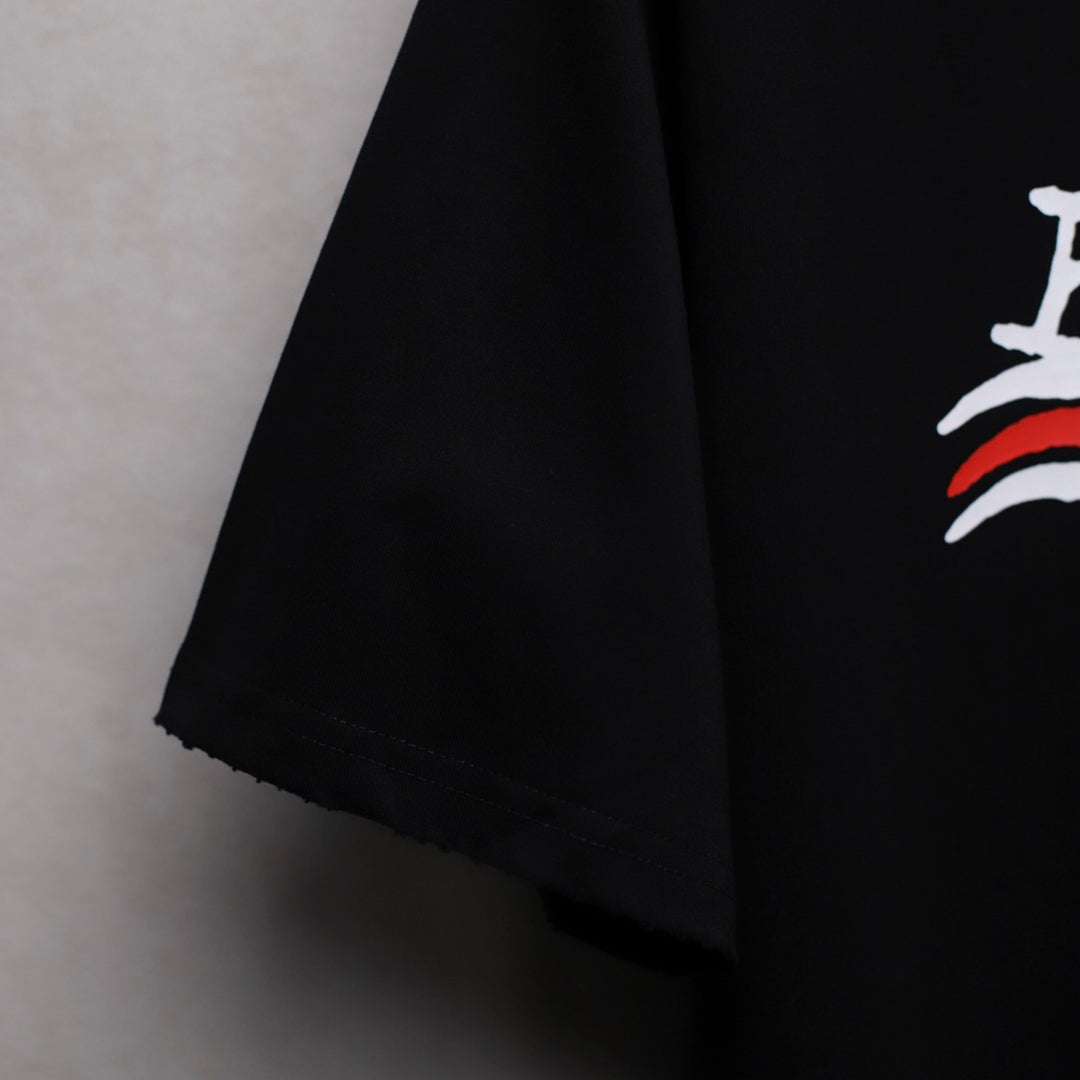 Exclusive Balenciaga Fashionable Casual T-shirt — Black — Size XS — Detail View