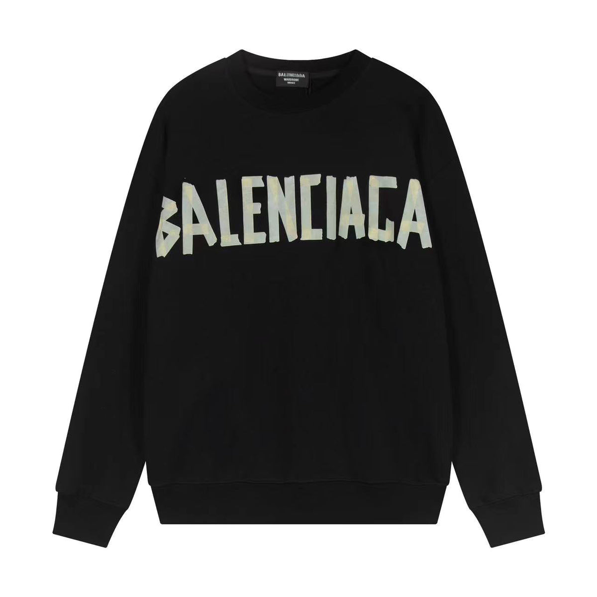 Exclusive Balenciaga Men's Crew Neck Hoodie — White — Size M — Top View