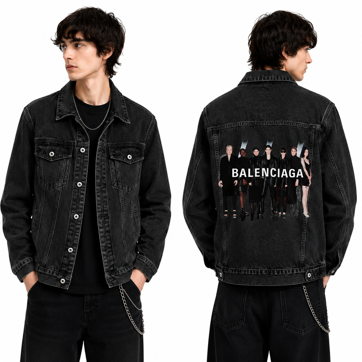 Exclusive Balenciaga Men's Crown Jacket — Green — Size M — Front View