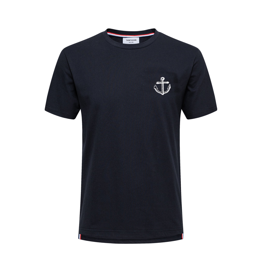 Exclusive Thom Browne  Anchor embroidery T-shirt — Blue — Size 0/S — Lifestyle View