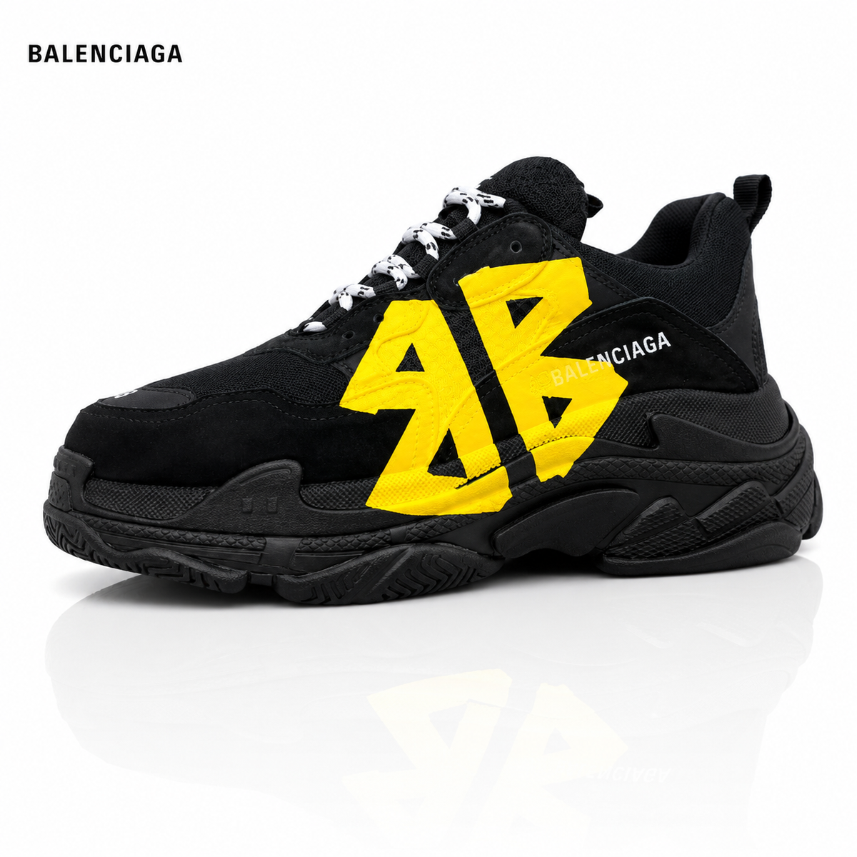 Exclusive Balenciaga Limited Edition Couple's Style Shoe — Black — Size 36 — Front View