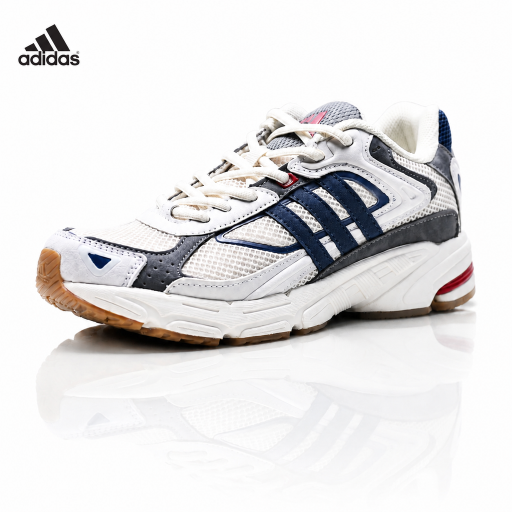 Exclusive Adidas K81801550 Unisex Running Shoes #12 — White/Grey/Red — Size EU 36 / US M4 / W5.5 / 23CM — Front View