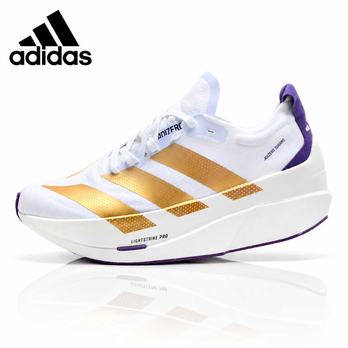Exclusive Adidas K81801650 Women's Running Shoes — White/Purple/Orange — Size EU 36 / US M4 / W5.5 / 23CM — Front View