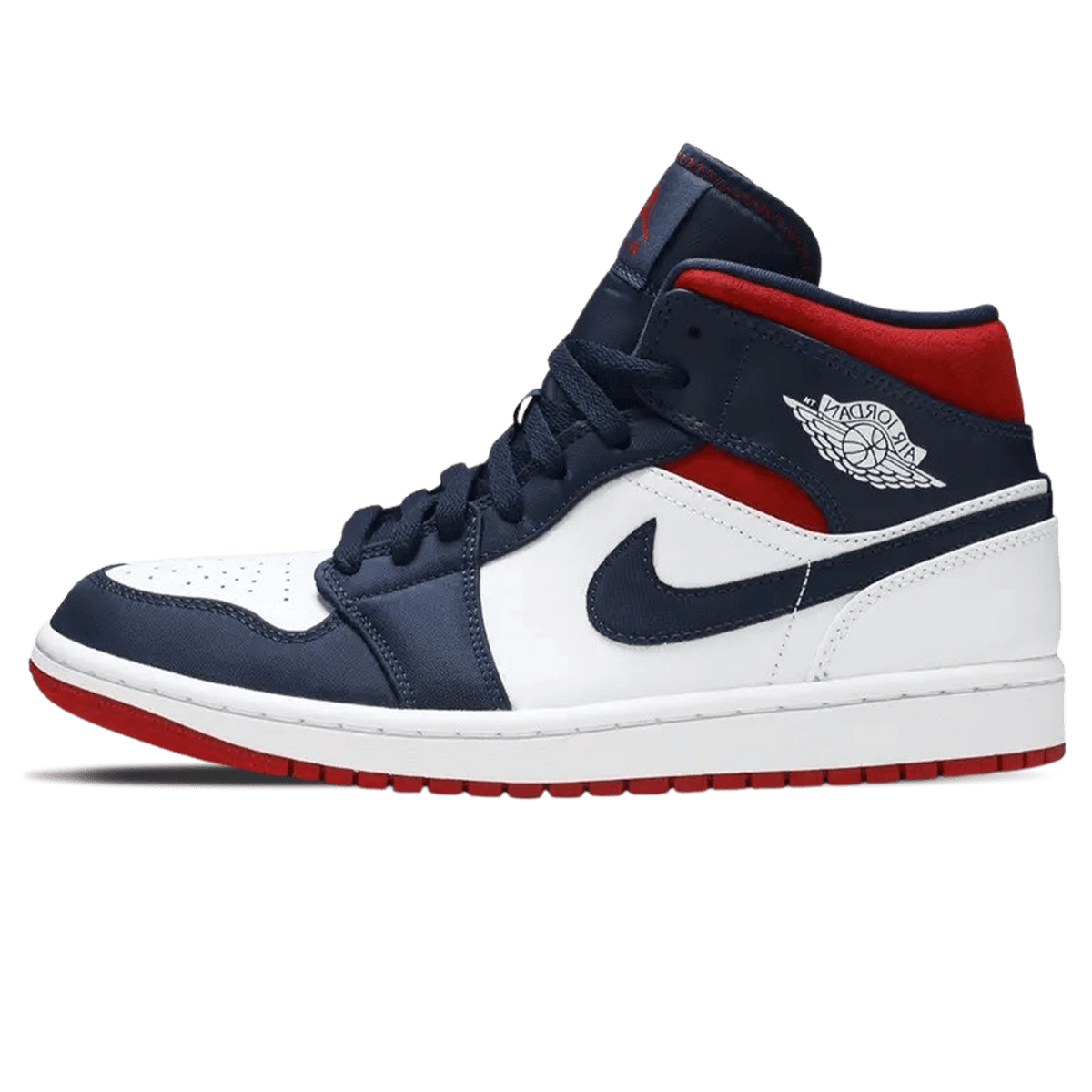 Exclusive Air Jordan 1 Mid SE “Olympic USA” — UK 3 | EU 35.5 | US 3.5 — Front View