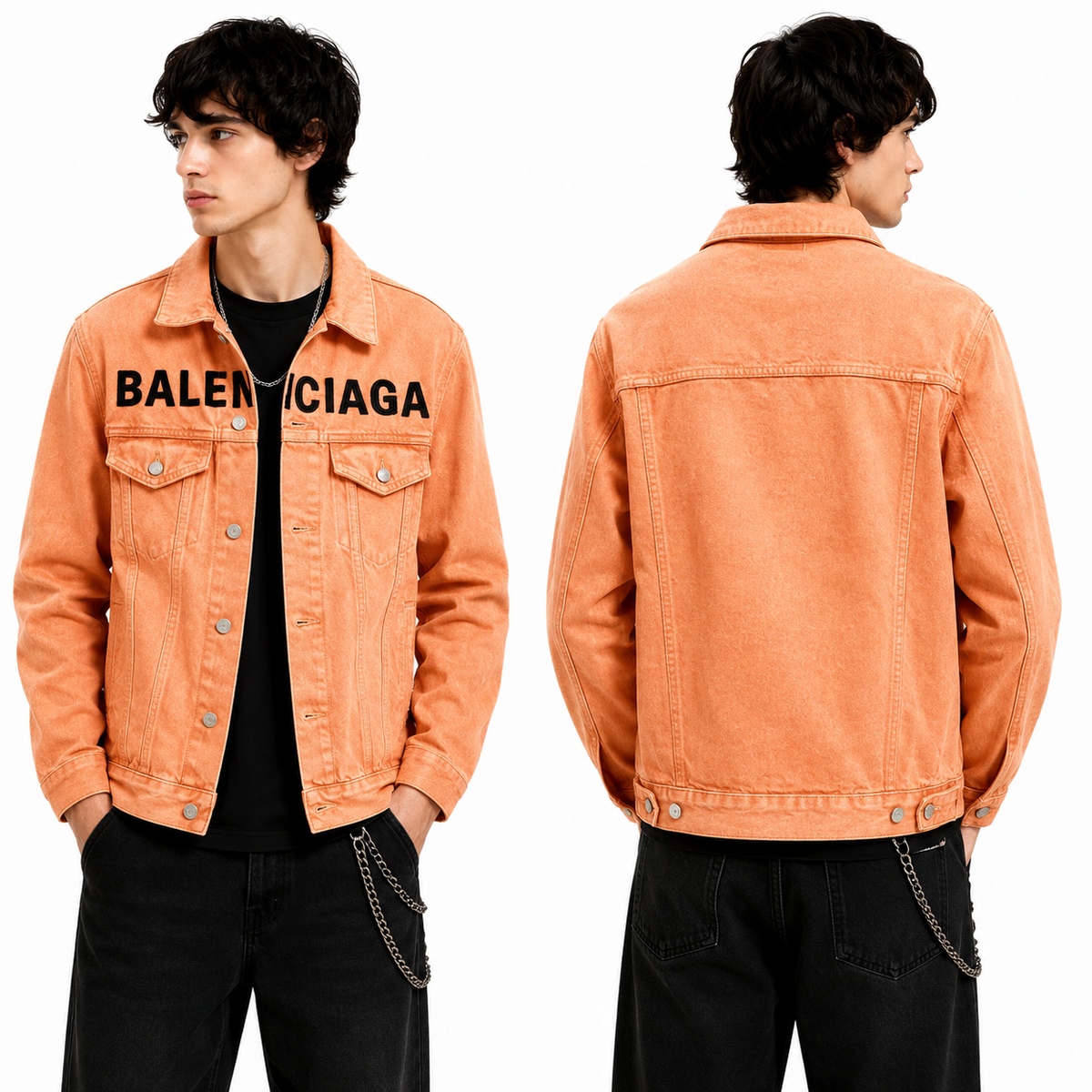 Exclusive Balenciaga 2025SS Jacket Denim Jacket — S — Front View