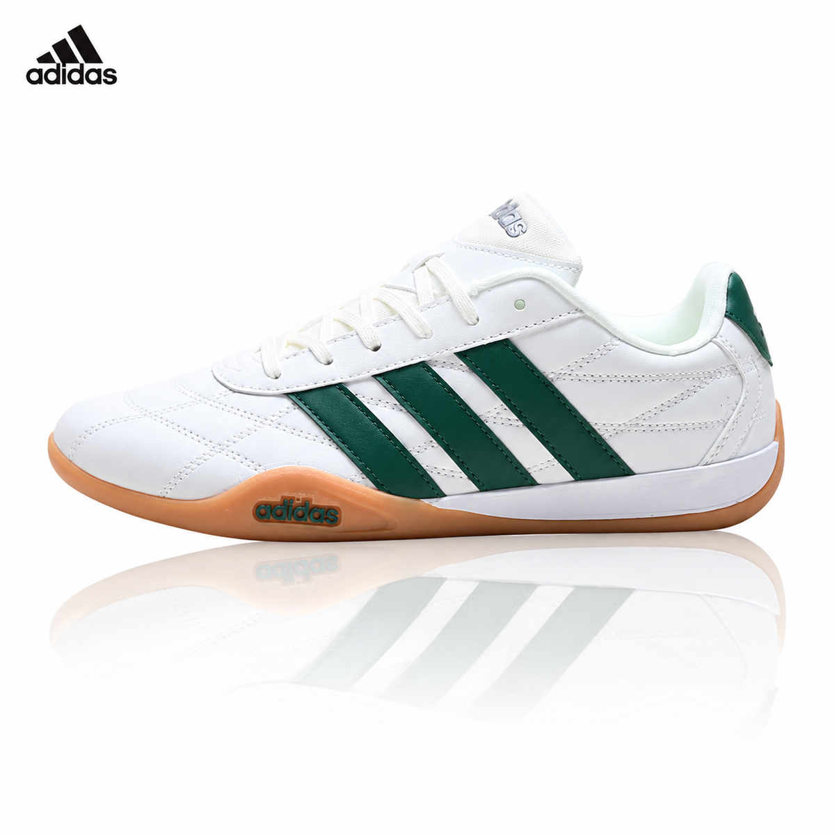 Exclusive Adidas K81801450 Unisex Casual Sneakers — White/Beige/Gum — Size EU 36 / US M4 / W5.5 / 23CM — Front View