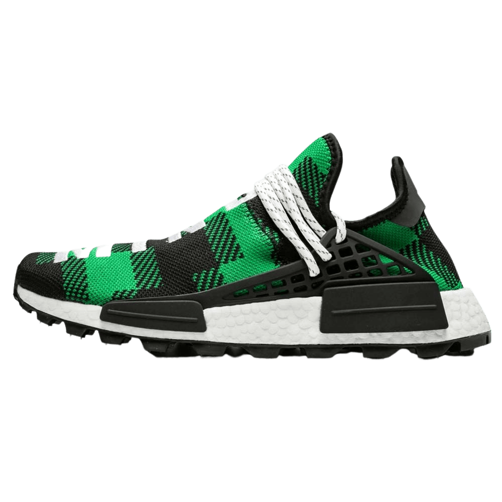 Exclusive Pharrell x Billionaire Boys Club x NMD Human Race Trail 'Green Plaid' — 3 UK | 35.5 EU — Front View