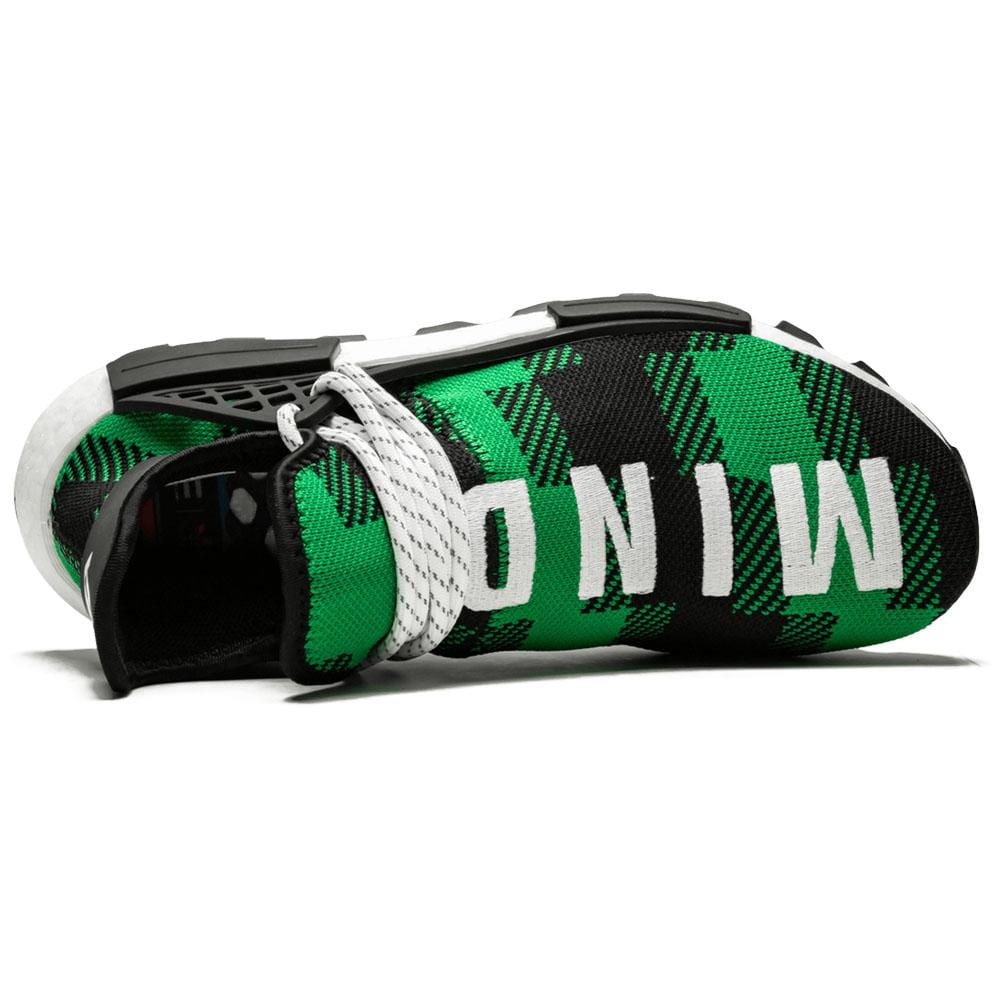 Exclusive Pharrell x Billionaire Boys Club x NMD Human Race Trail 'Green Plaid' — 3 UK | 35.5 EU — Lifestyle View