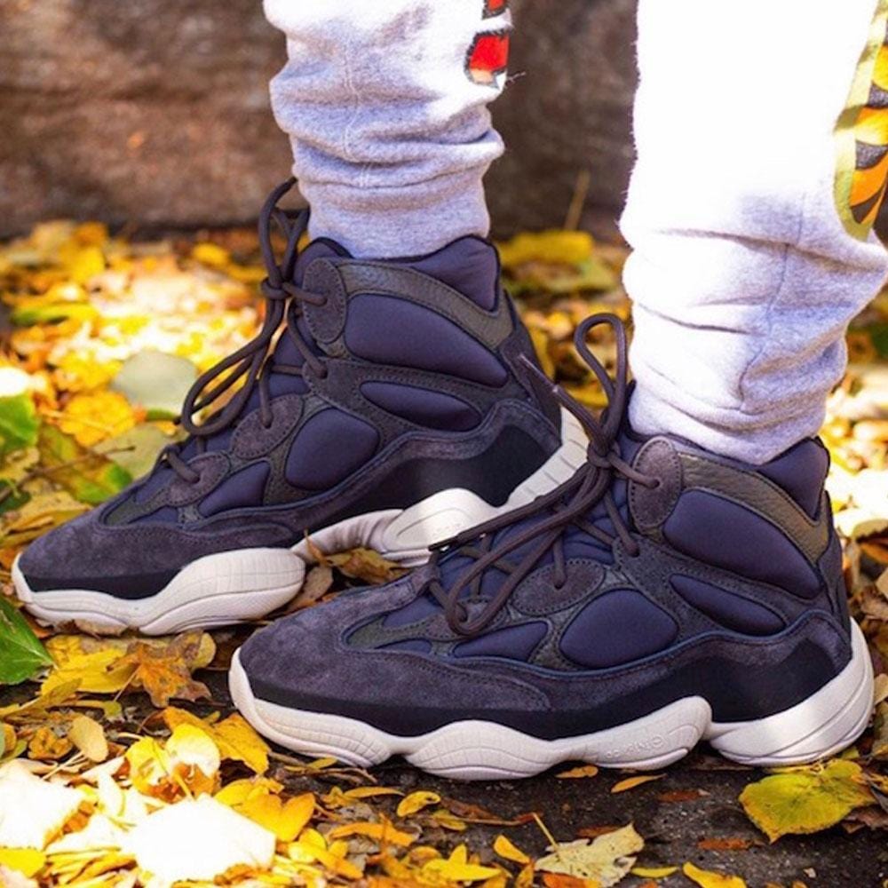 Exclusive Adidas Yeezy 500 High 'Slate' — 3 UK | 35.5 EU — Lifestyle View