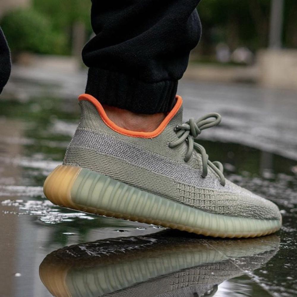 Exclusive Yeezy Boost 350 V2 'Desert Sage' — 3 UK | 35.5 EU — Lifestyle View