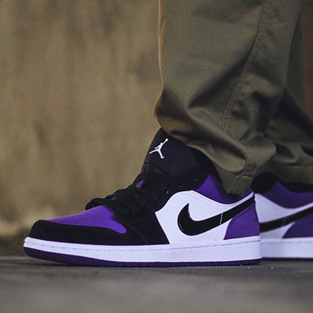 Exclusive Air Jordan 1 Low 'Court Purple' 2019 — UK 3 | EU 35.5 | US 3.5 — Lifestyle View