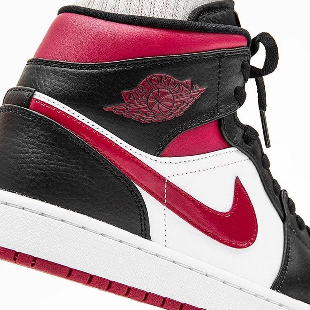 Exclusive Air Jordan 1 Mid “Bred Toe” — UK 3 | EU 35.5 | US 3.5 — Back View