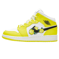Exclusive Air Jordan 1 Mid SE GS 'Rose Patch - Dynamic Yellow' — UK 13.5 | EU 32 | US 1Y — Front View