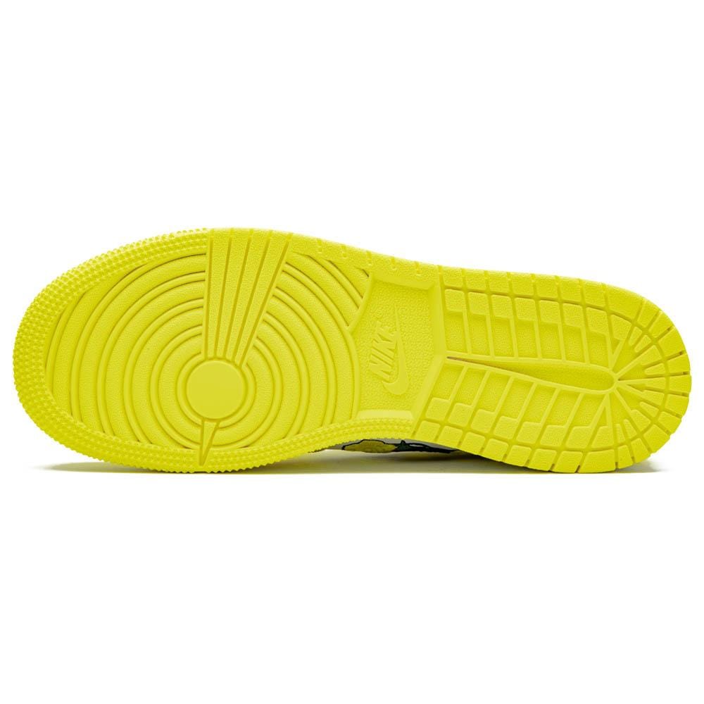 Exclusive Air Jordan 1 Mid SE GS 'Rose Patch - Dynamic Yellow' — UK 13.5 | EU 32 | US 1Y — Detail View