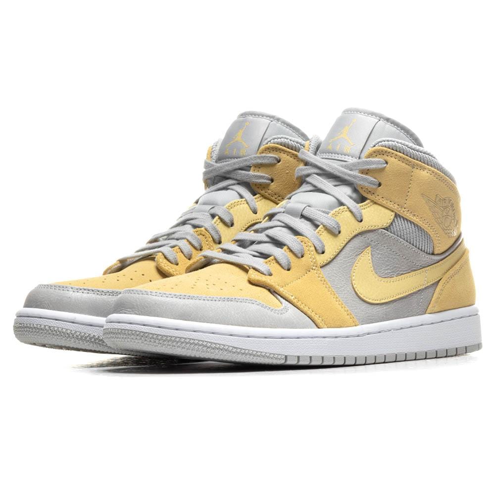 Exclusive Air Jordan 1 Mid SE Grey Fog Lemon Wash — UK 3 | EU 35.5 | US 3.5 — Back View