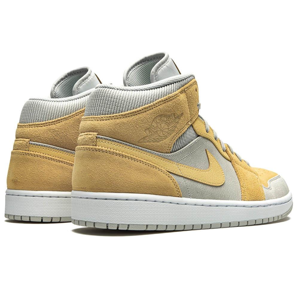Exclusive Air Jordan 1 Mid SE Grey Fog Lemon Wash — UK 3 | EU 35.5 | US 3.5 — Side View