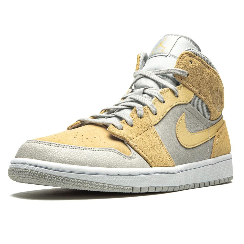 Exclusive Air Jordan 1 Mid SE Grey Fog Lemon Wash — UK 3 | EU 35.5 | US 3.5 — Top View