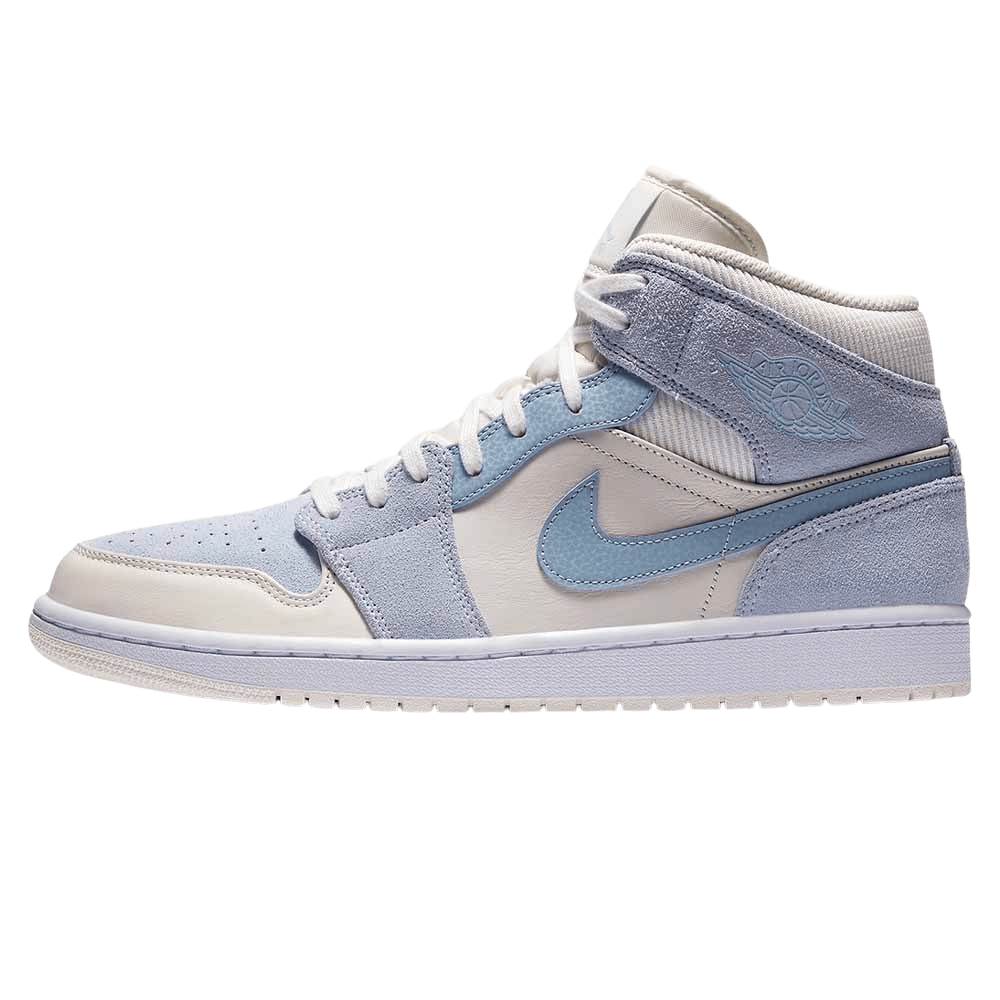 Exclusive Air Jordan 1 Mid SE 'Sail Light Blue' — UK 3 | EU 35.5 | US 3.5 — Front View