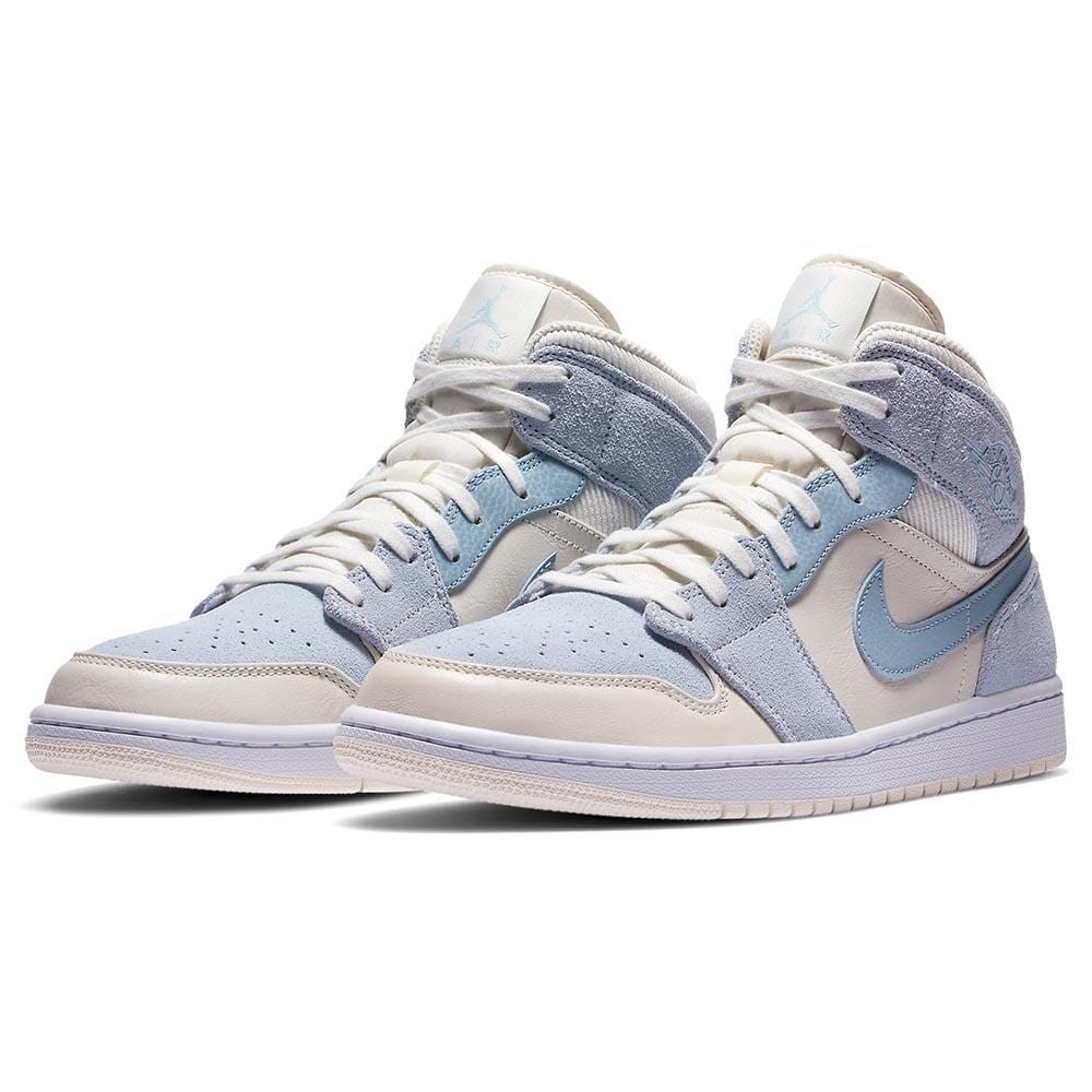 Exclusive Air Jordan 1 Mid SE 'Sail Light Blue' — UK 3 | EU 35.5 | US 3.5 — Side View