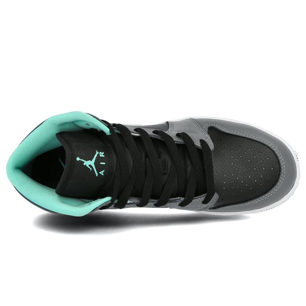 Exclusive Air Jordan 1 Mid Grey Aqua (GS) — UK 13.5 | EU 32 | US 1Y — Top View