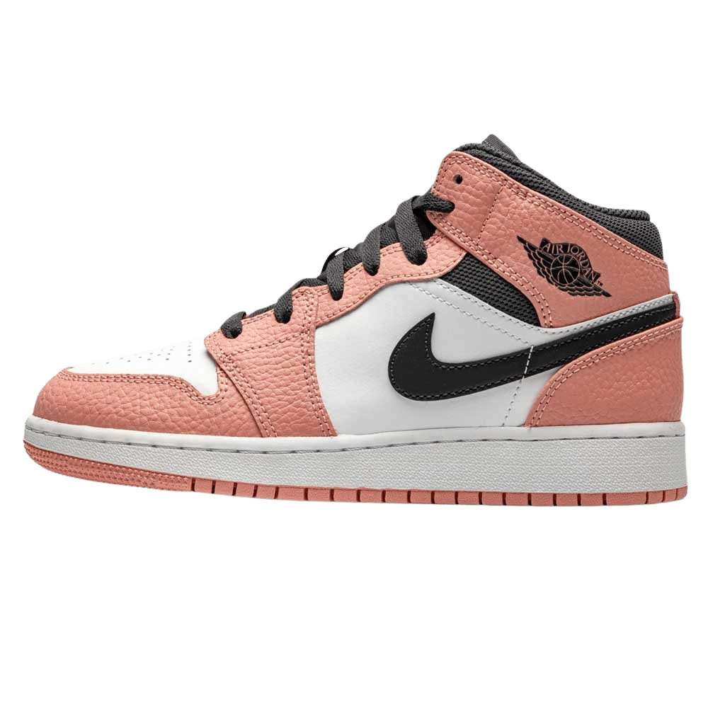Exclusive Air Jordan 1 Mid GS 'Pink Quartz' — 2 UK | 34 EU — Side View