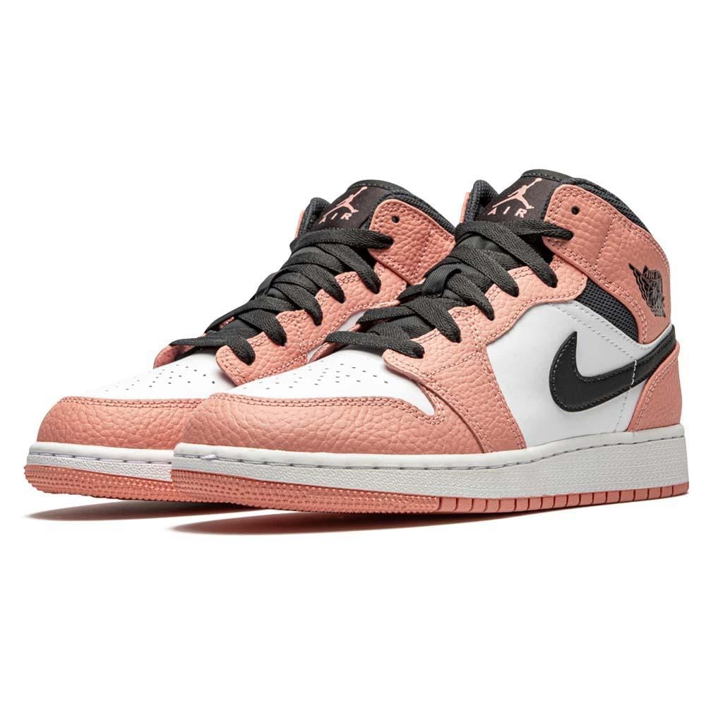 Exclusive Air Jordan 1 Mid GS 'Pink Quartz' — 2 UK | 34 EU — Back View