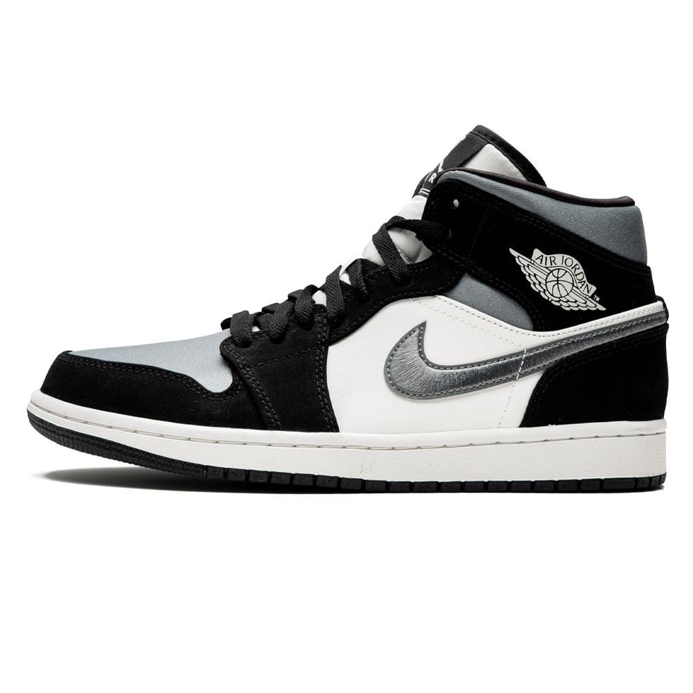 Exclusive Air Jordan 1 Mid SE 'Satin Smoke Grey' — UK 3 | EU 35.5 | US 3.5 — Front View