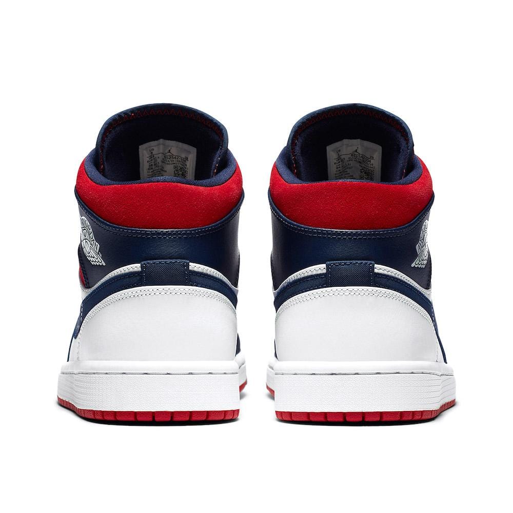Exclusive Air Jordan 1 Mid SE “Olympic USA” — UK 3 | EU 35.5 | US 3.5 — Detail View