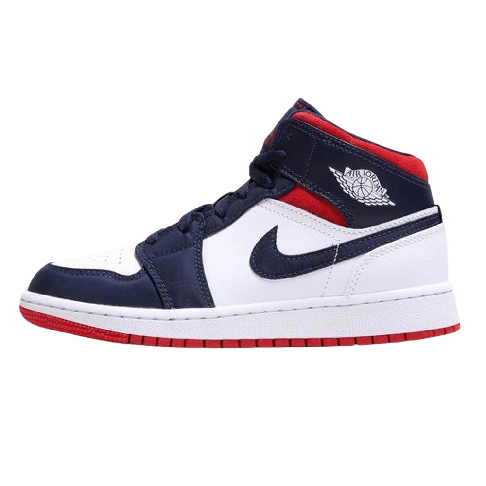 Exclusive Air Jordan 1 Mid GS 'USA Olympic' — UK 13.5 | EU 32 | US 1Y — Front View