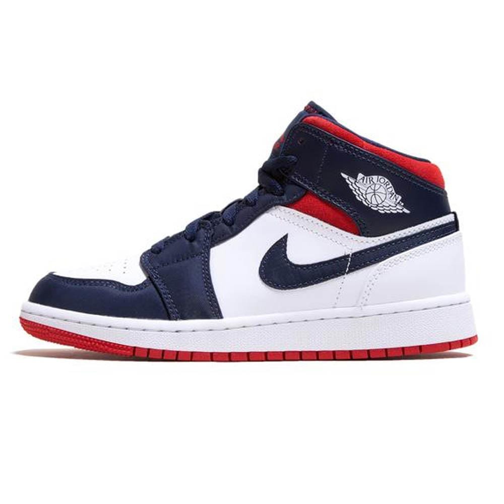 Exclusive Air Jordan 1 Mid GS 'USA Olympic' — UK 13.5 | EU 32 | US 1Y — Side View